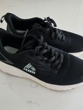 RBX Womans Black Athletic Running Sneakers with White Sole Sz 8